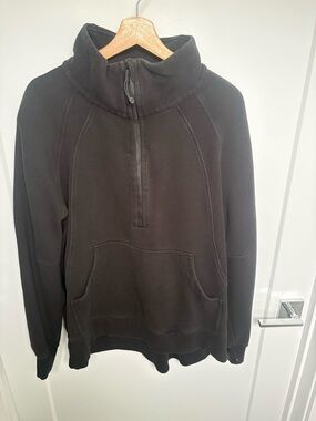lululemon athletica Black scuba oversized Funnel Neck Half-Zip Pullover